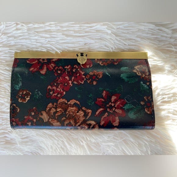 Patricia Nash Floral Print Cauchy Leather Frame Wallet - Picture 1 of 12